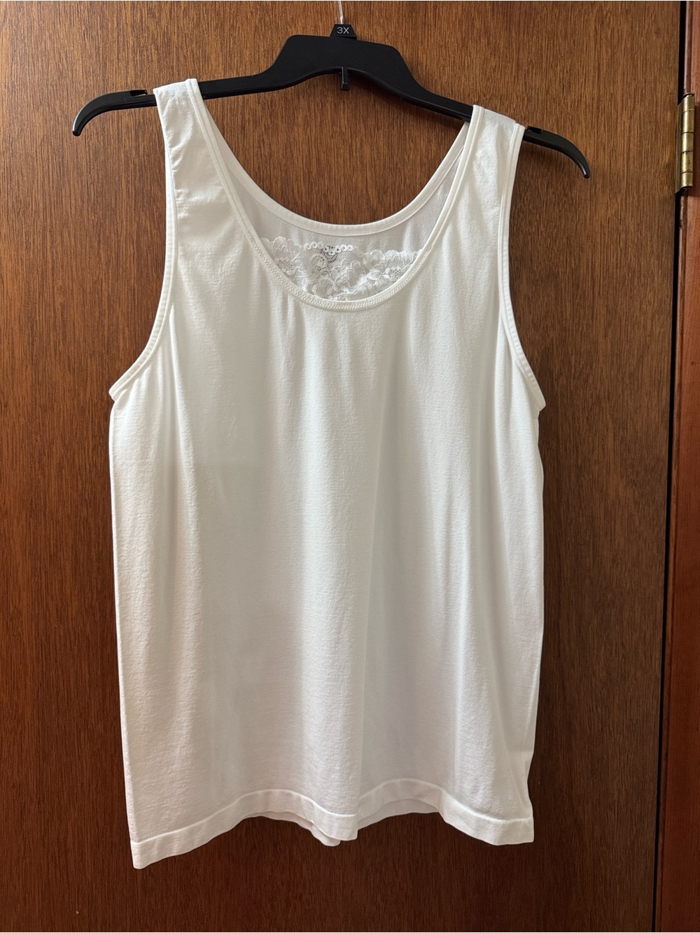 Two 3X Classic White Scoop Neck Tank Tops